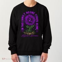 In This Family No One Fight Alone Alzheimer’s Awareness Women's Sweatshirt thumb 0