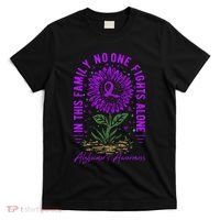 In This Family No One Fight Alone Alzheimer’s Awareness T-Shirt thumb 0