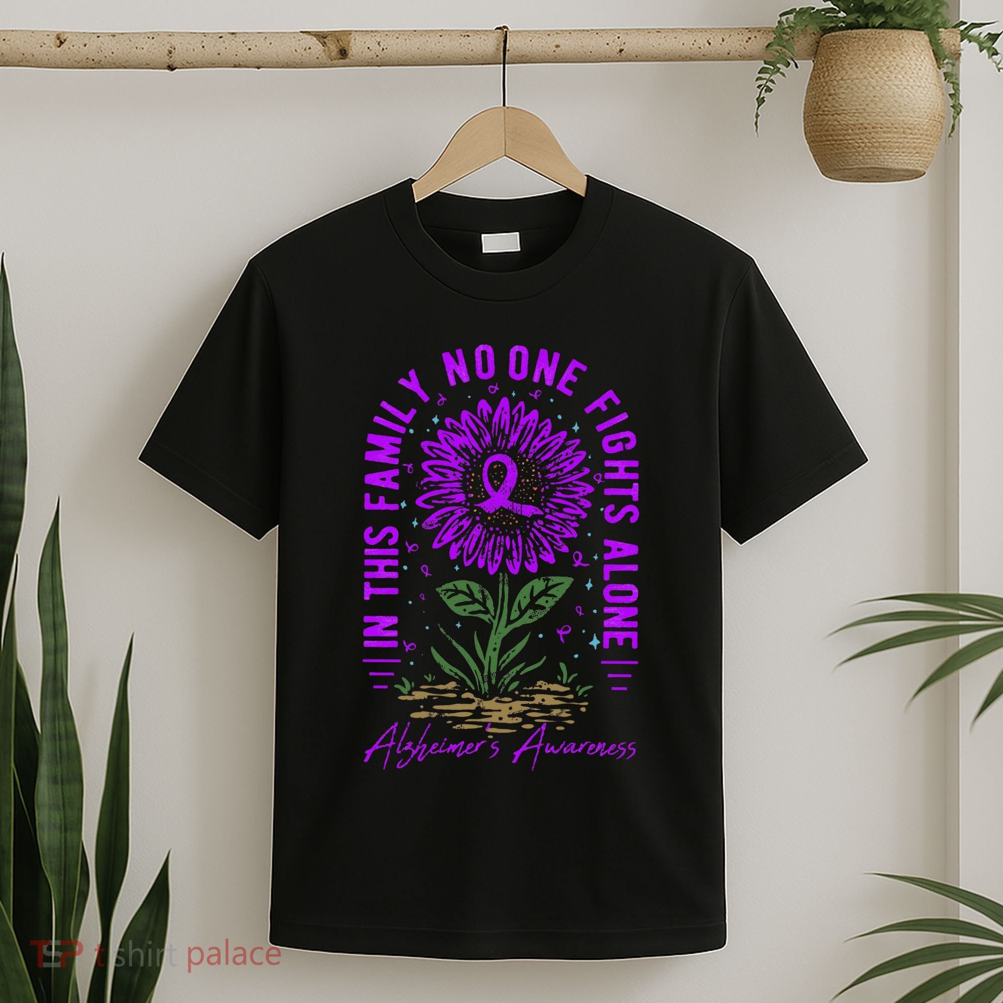 In This Family No One Fight Alone Alzheimer’s Awareness T-Shirt