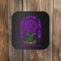 In This Family No One Fight Alone Alzheimer’s Awareness Coaster thumb 0