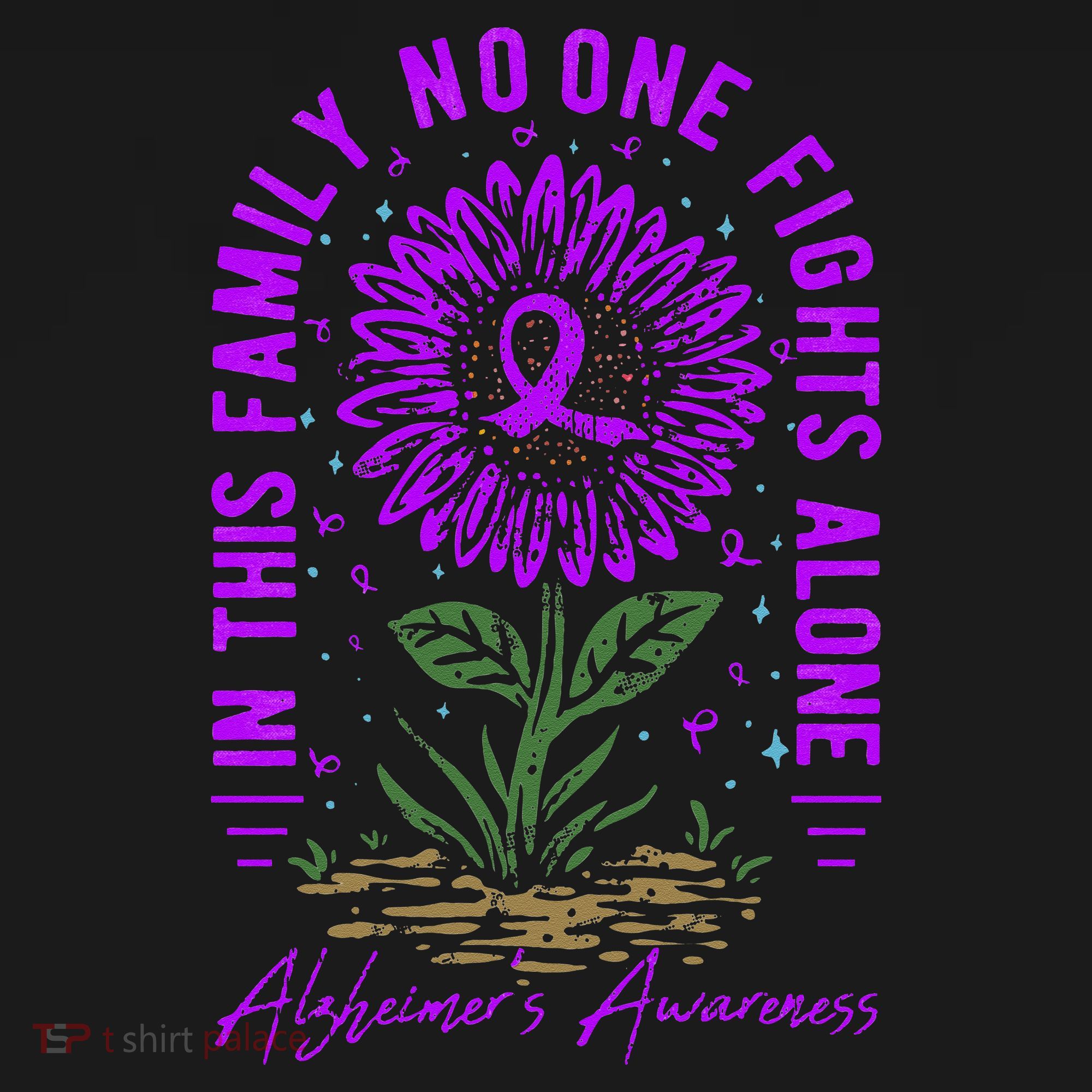 In This Family No One Fight Alone Alzheimer’s Awareness Women's Tank Top