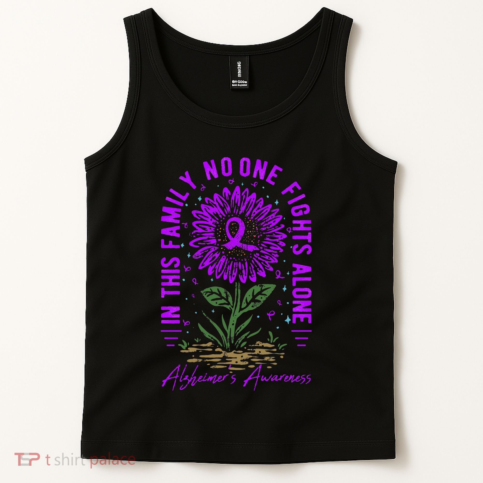 In This Family No One Fight Alone Alzheimer’s Awareness Tank Top