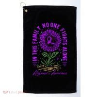 In This Family No One Fight Alone Alzheimer’s Awareness Golf Towel thumb 0
