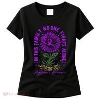In This Family No One Fight Alone Alzheimer’s Awareness Women's T-Shirt thumb 0