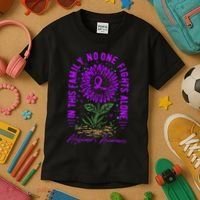 In This Family No One Fight Alone Alzheimer’s Awareness Kids T-Shirt thumb 3