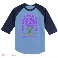 In This Family No One Fight Alone Alzheimer’s Awareness Raglan Baseball Sleeve Shirt thumb 0