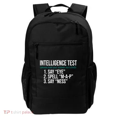 Intelligence Test Funny Message Backpack