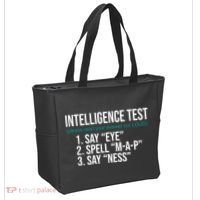 Intelligence Test Funny Message Tote Bag thumb 2