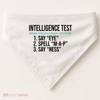 Intelligence Test Funny Message USA-Made Doggie Bandana thumb 0