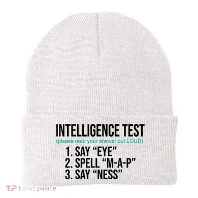 Intelligence Test Funny Message Beanie