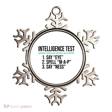 Intelligence Test Funny Message Ornament