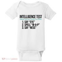 Intelligence Test Funny Message Baby Bodysuit thumb 0