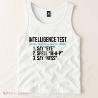 Intelligence Test Funny Message Tank Top thumb 2