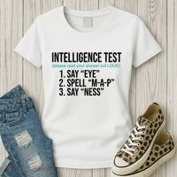 Intelligence Test Funny Message Women's T-Shirt thumb 3