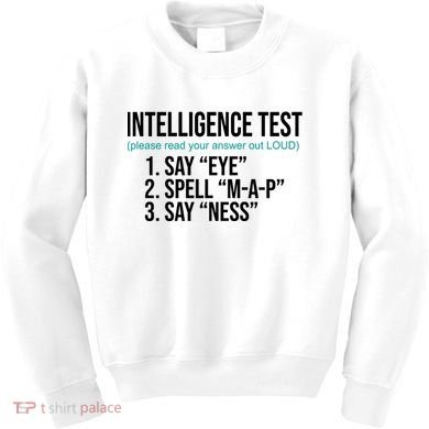 Intelligence Test Funny Message Kids Sweatshirt