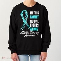 In This Family No One Fight Alone Addiction Recovery Awareness Women's Sweatshirt thumb 0
