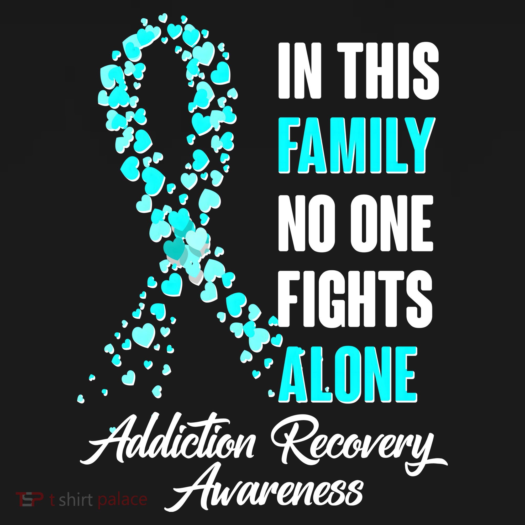 In This Family No One Fight Alone Addiction Recovery Awareness Tote Bag
