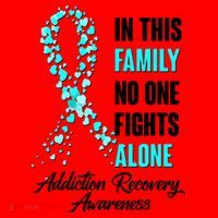 In This Family No One Fight Alone Addiction Recovery Awareness Santa Hat thumb 1