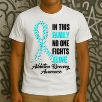 In This Family No One Fight Alone Addiction Recovery Awareness T-Shirt thumb 3