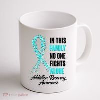 In This Family No One Fight Alone Addiction Recovery Awareness Coffee Mug thumb 1