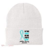 In This Family No One Fight Alone Addiction Recovery Awareness Beanie thumb 0
