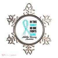 In This Family No One Fight Alone Addiction Recovery Awareness Ornament thumb 0