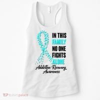 In This Family No One Fight Alone Addiction Recovery Awareness Women's Tank Top thumb 0