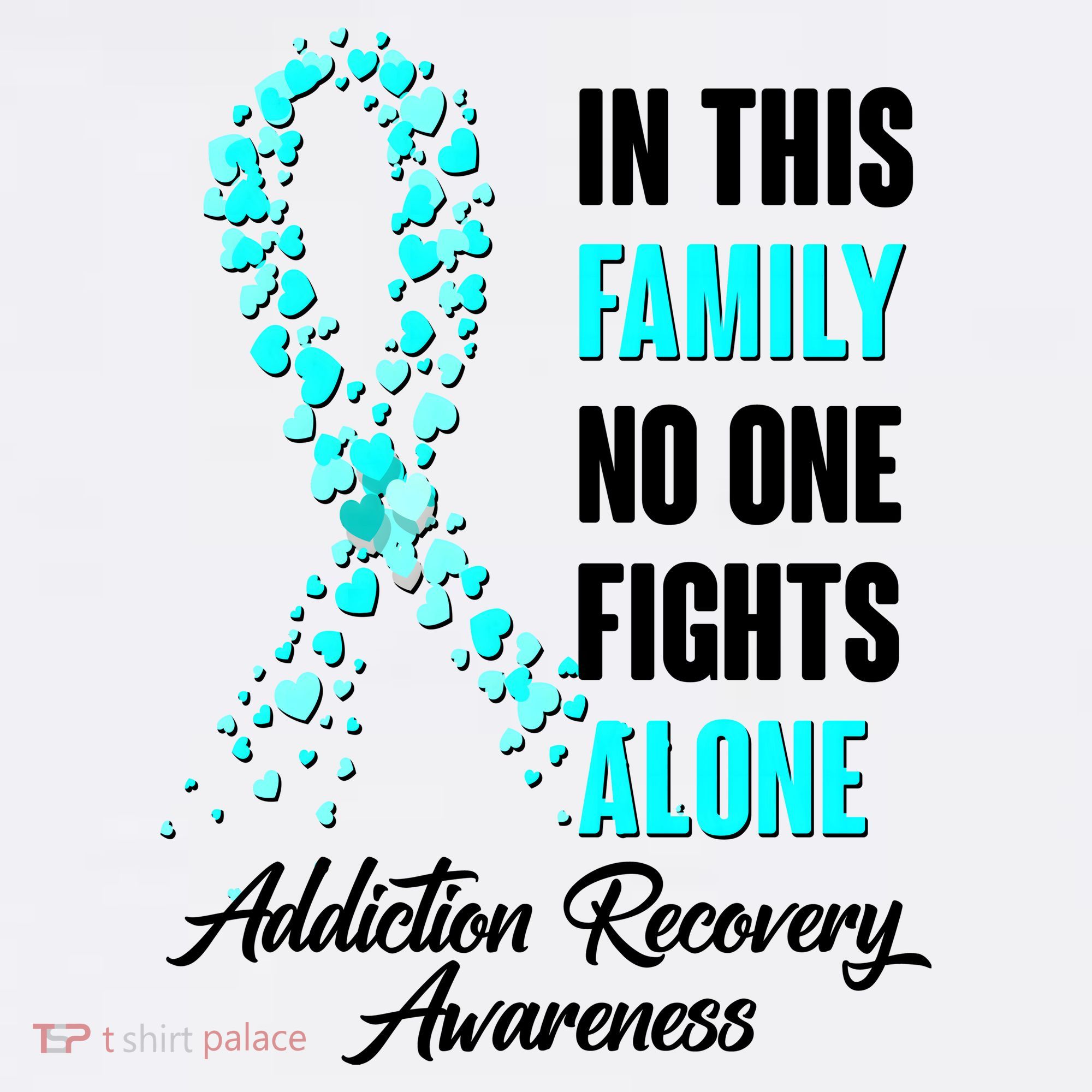 In This Family No One Fight Alone Addiction Recovery Awareness Baby Bodysuit
