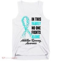 In This Family No One Fight Alone Addiction Recovery Awareness Tank Top thumb 0