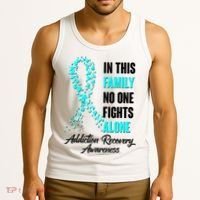 In This Family No One Fight Alone Addiction Recovery Awareness Tank Top thumb 3
