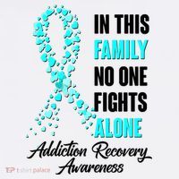 In This Family No One Fight Alone Addiction Recovery Awareness Golf Towel thumb 3