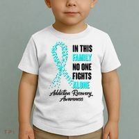 In This Family No One Fight Alone Addiction Recovery Awareness Toddler T-Shirt thumb 2