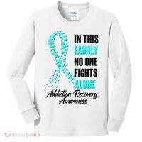 In This Family No One Fight Alone Addiction Recovery Awareness Kids Long Sleeve Shirt thumb 0