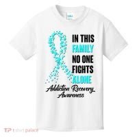 In This Family No One Fight Alone Addiction Recovery Awareness Kids T-Shirt thumb 0