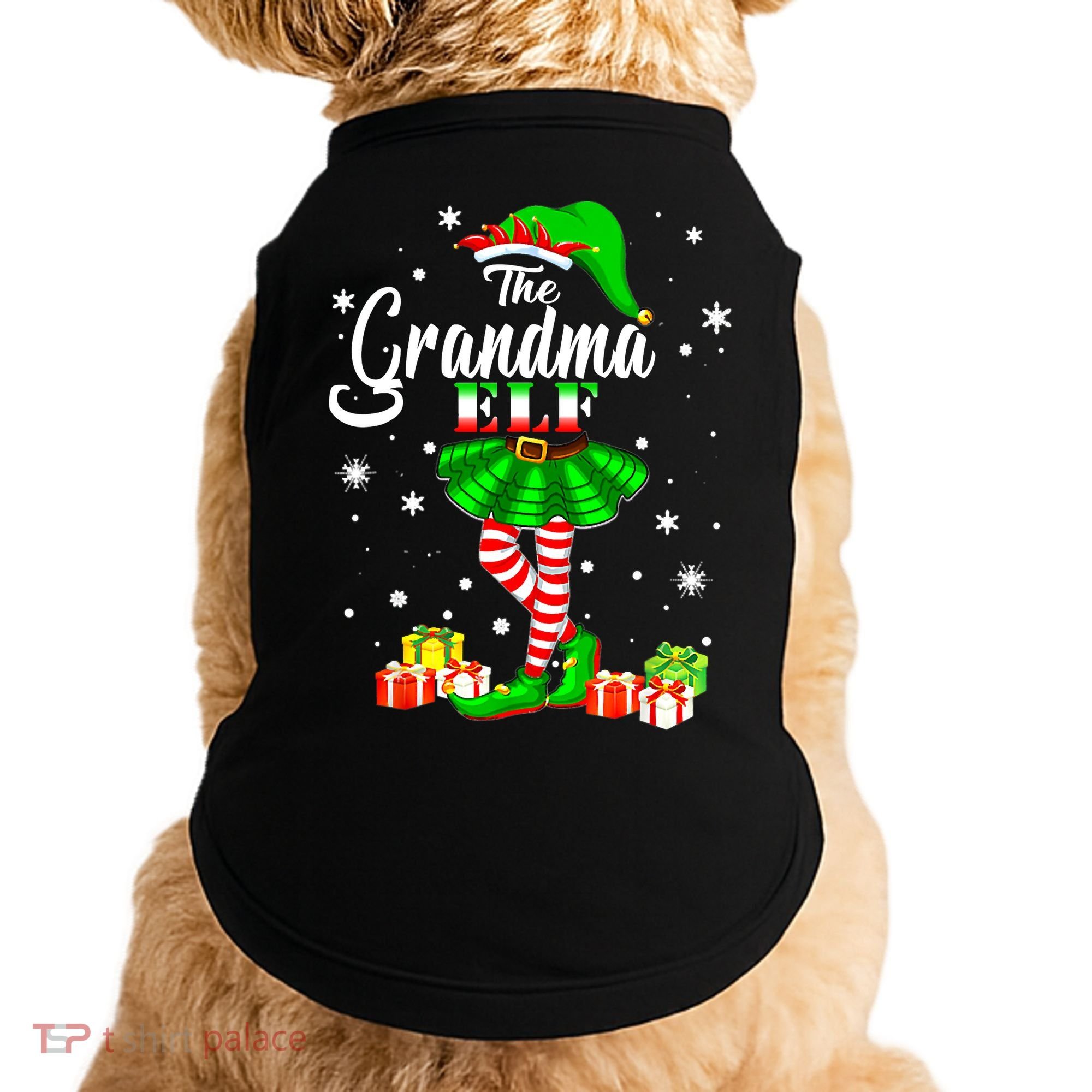 I'm The Grandma Elf Matching Family Christmas Party Doggie Tank