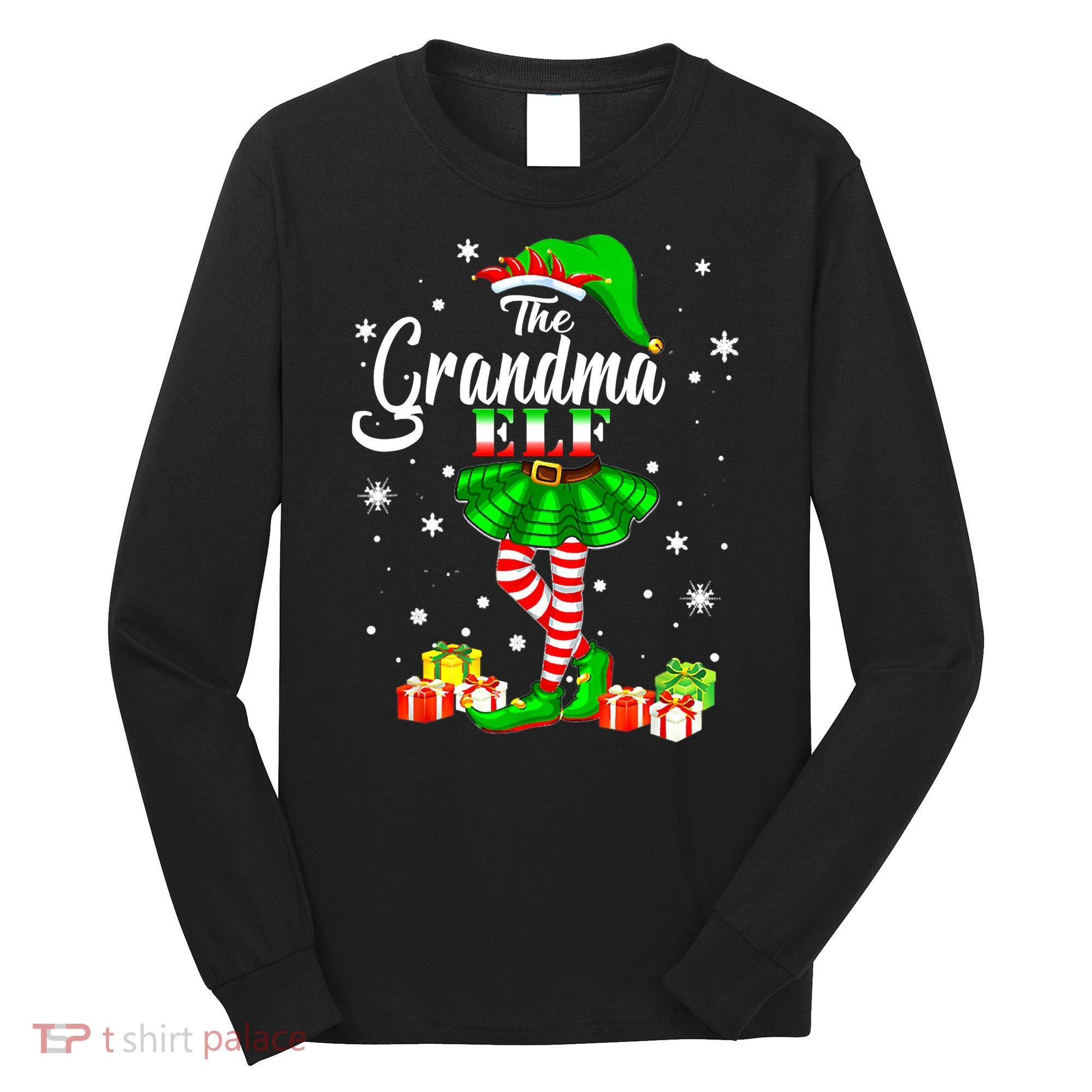 I'm The Grandma Elf Matching Family Christmas Party Long Sleeve Shirt