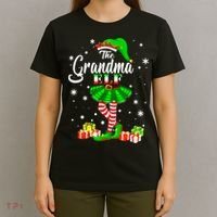 I'm The Grandma Elf Matching Family Christmas Party T-Shirt thumb 4
