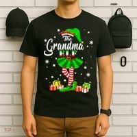 I'm The Grandma Elf Matching Family Christmas Party T-Shirt thumb 6