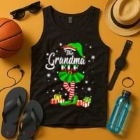 I'm The Grandma Elf Matching Family Christmas Party Tank Top thumb 4