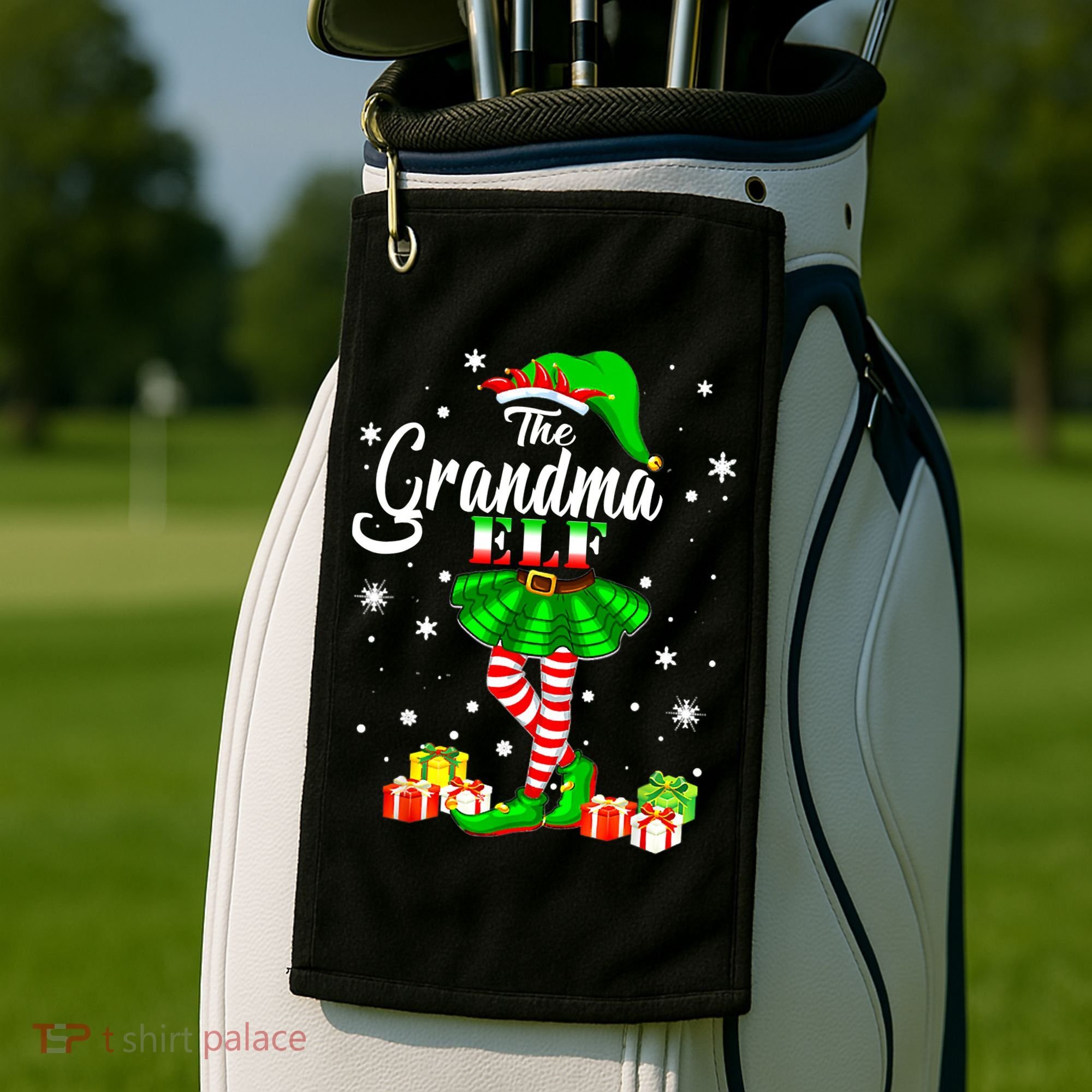 I'm The Grandma Elf Matching Family Christmas Party Golf Towel