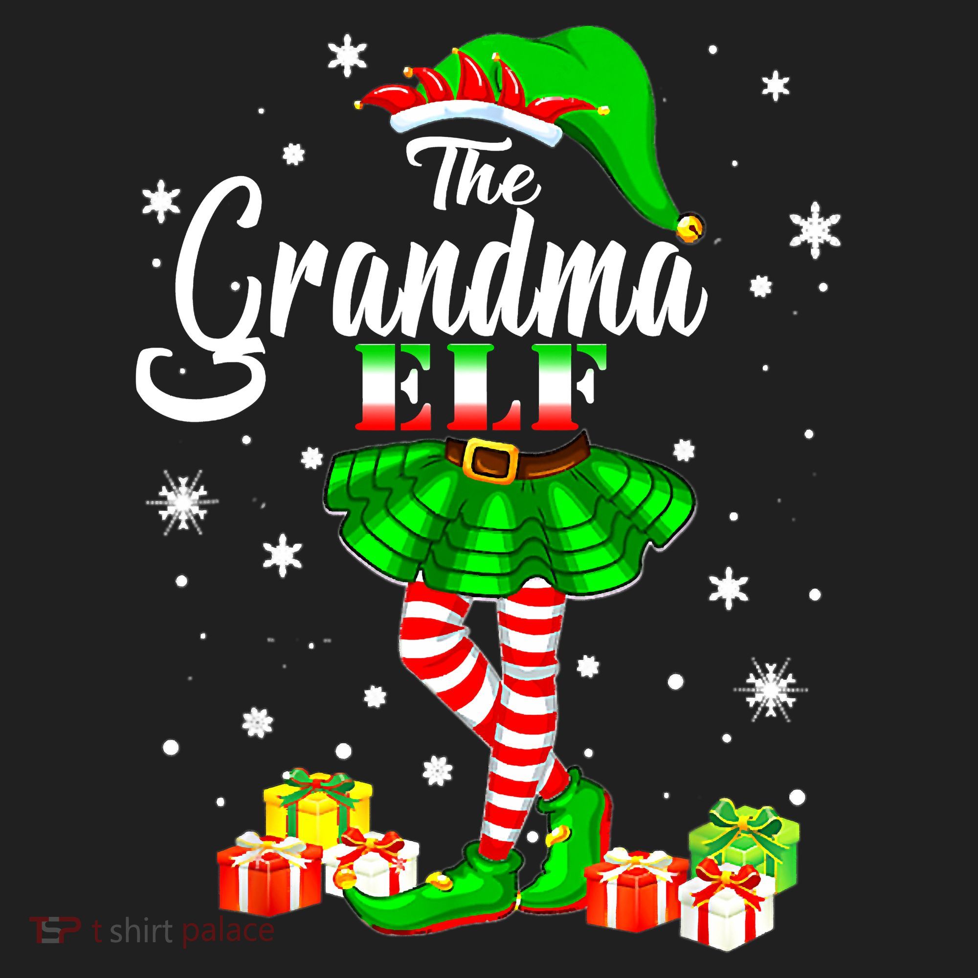 I'm The Grandma Elf Matching Family Christmas Party Golf Towel