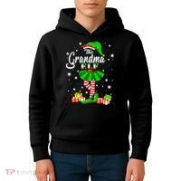 I'm The Grandma Elf Matching Family Christmas Party Kids Hoodie thumb 4