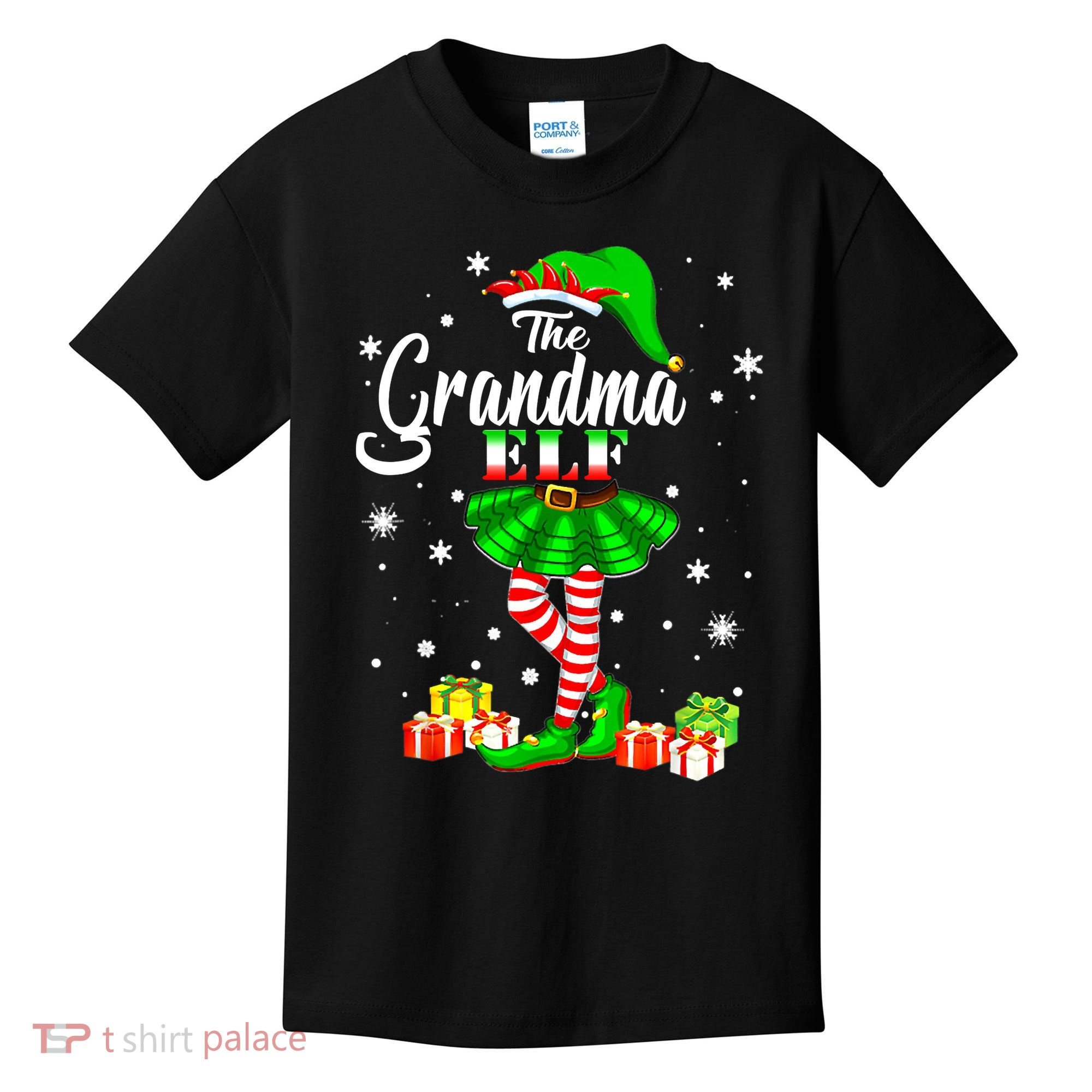 I'm The Grandma Elf Matching Family Christmas Party Kids T-Shirt