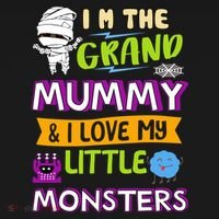 I'm The Grand Mummy & I Love My Little Monsters Long Sleeve Shirt thumb 2