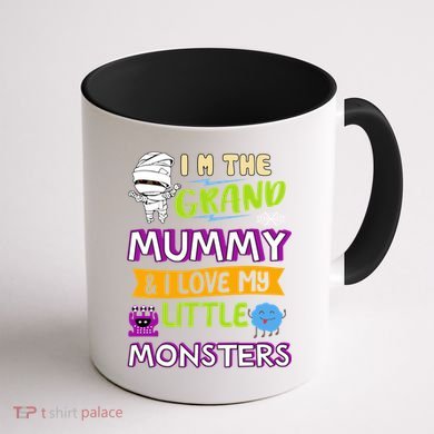 I'm The Grand Mummy & I Love My Little Monsters Coffee Mug back