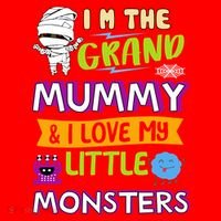 I'm The Grand Mummy & I Love My Little Monsters Santa Hat thumb 1