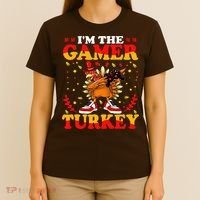 I'm The Gamer Turkey Gaming Boys Happy Funny Thanksgiving T-Shirt thumb 4