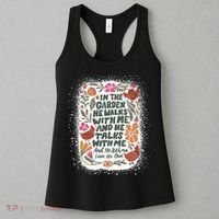 In The Garden He Walks With Me And He Talks With Me Funny Women's Tank Top thumb 3