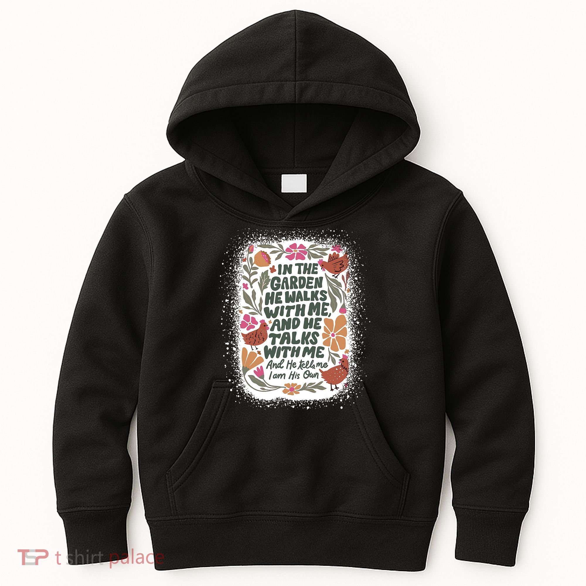 In The Garden He Walks With Me And He Talks With Me Funny Kids Hoodie