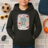 In The Garden He Walks With Me And He Talks With Me Funny Kids Hoodie thumb 2